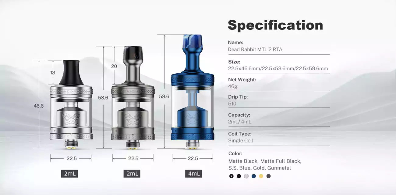 atomizor Dead Rabbit 2 MTL argintiu